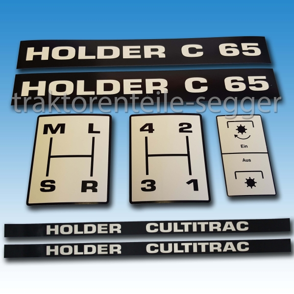 Aufkleber-Satz Holder C 65 mit Kabinenaufklebern 7-teilig